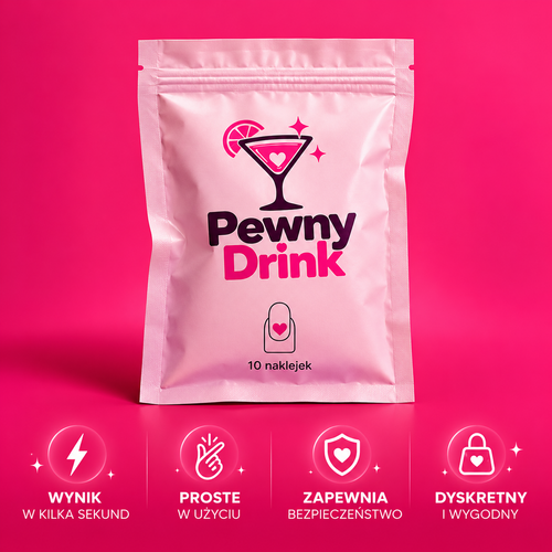 Pewny Drink™ – Dyskretny Test Napojów | 10 Naklejek
